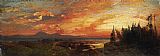 Utah Canvas Paintings - Sunset on the Great Salt Lake, Utah